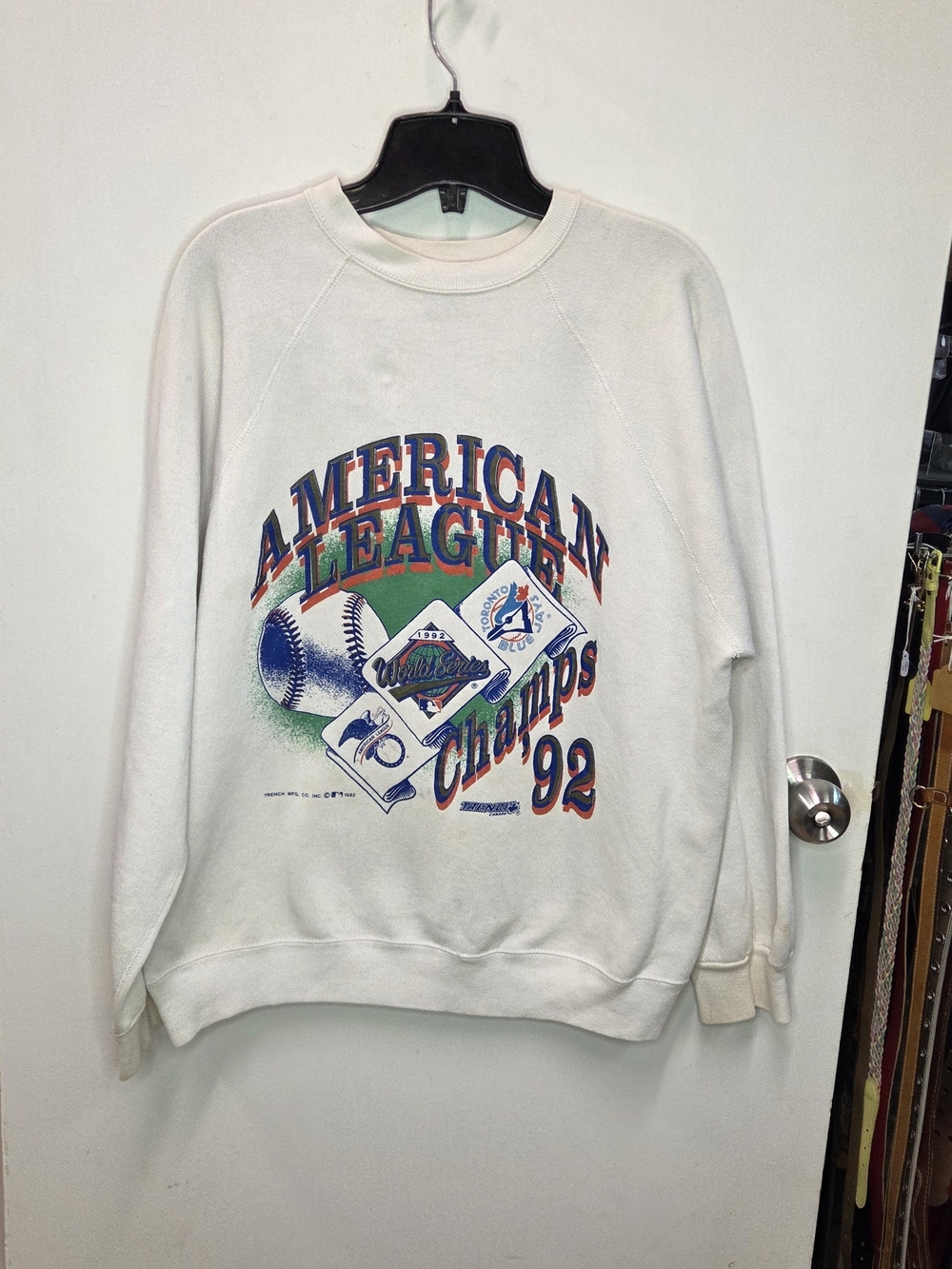 Vintage 1992 Toronto Blue Jays World Series Crewneck Sweatshirt White